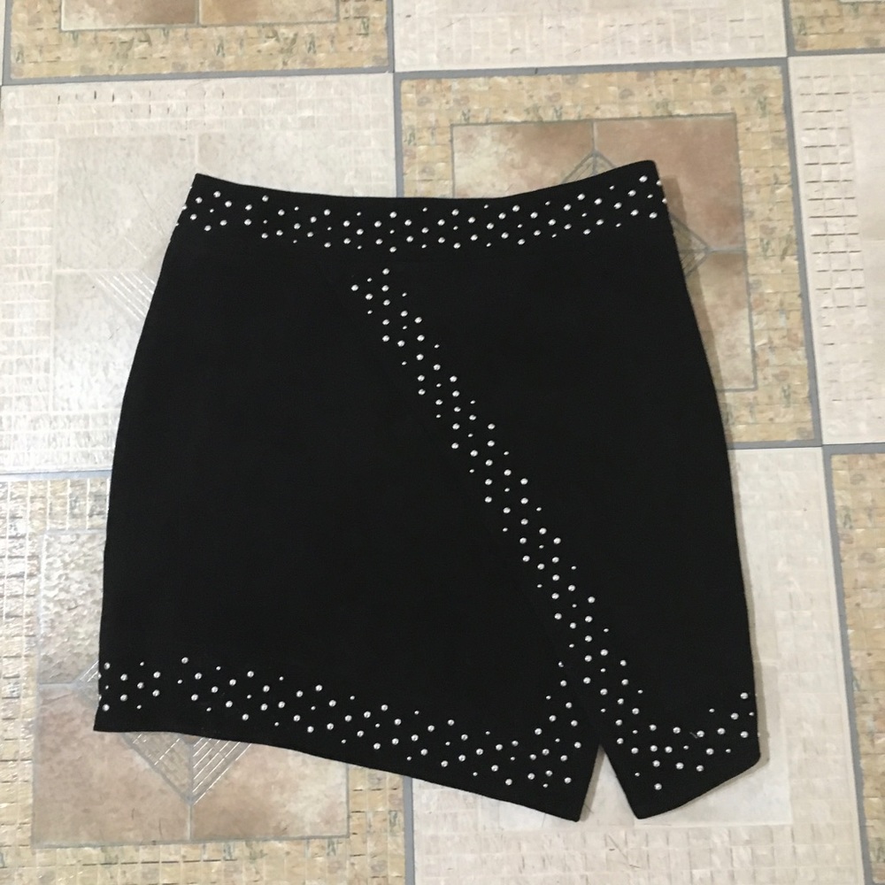 Intermix suede skirt